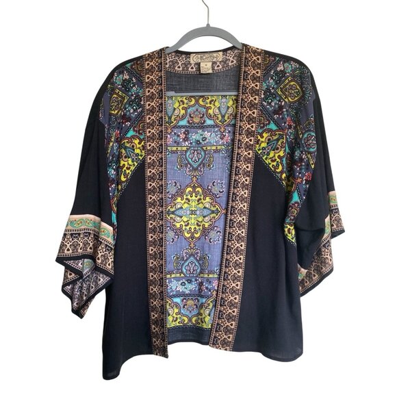 Flying Tomato Kimono Womens Medium Boho Open Front Cardigan Festival Top Rayon - Picture 1 of 7